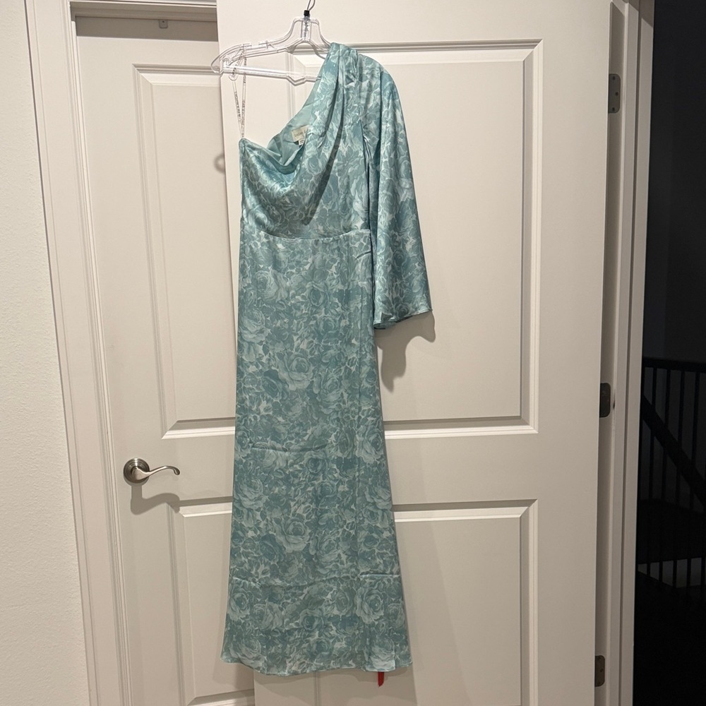 Sachin + Babi One Shoulder Dress in Light Blue Floral